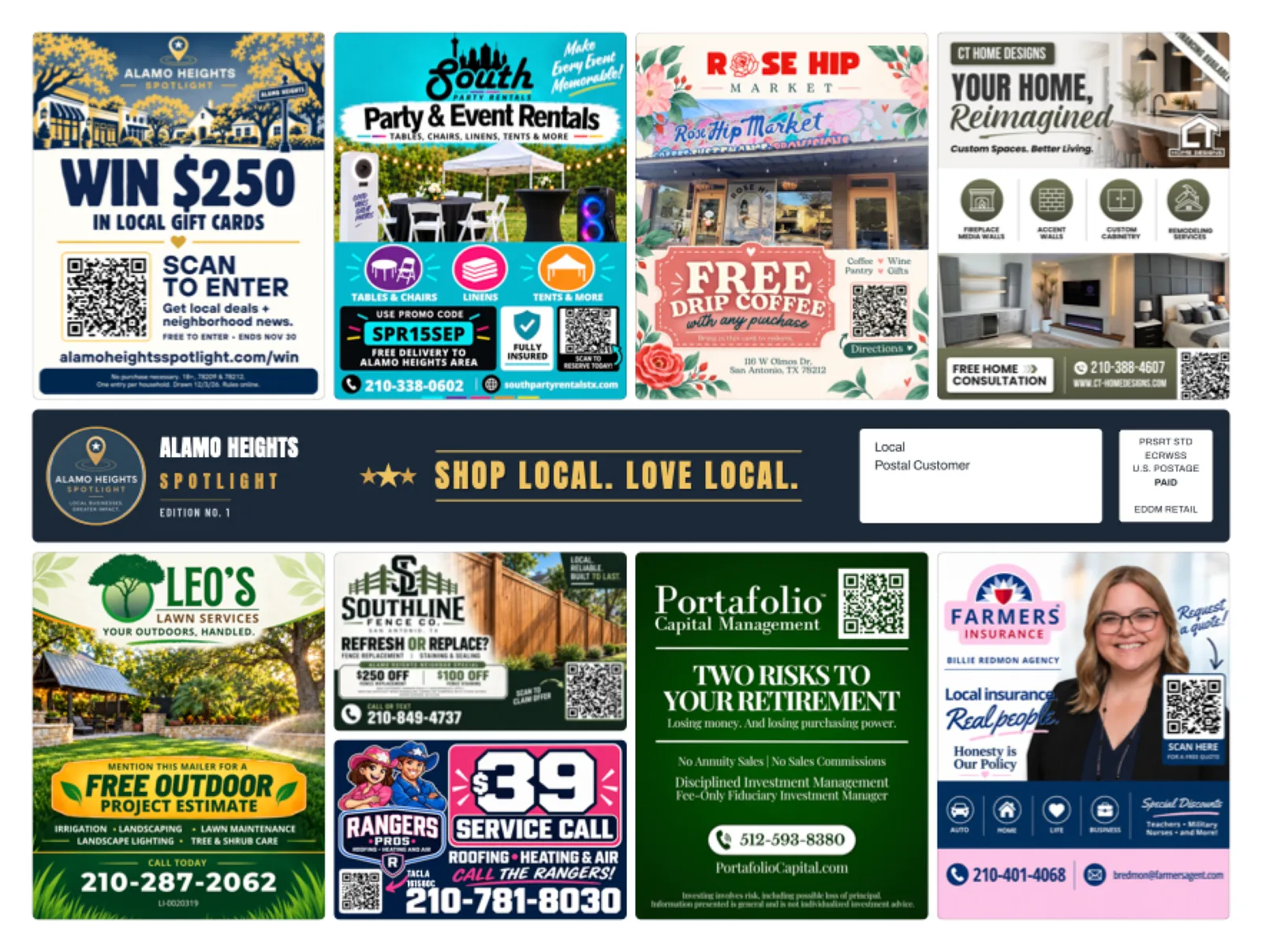 Front of sample Alamo Heights artwork — preview for Houston Heights Spotlight